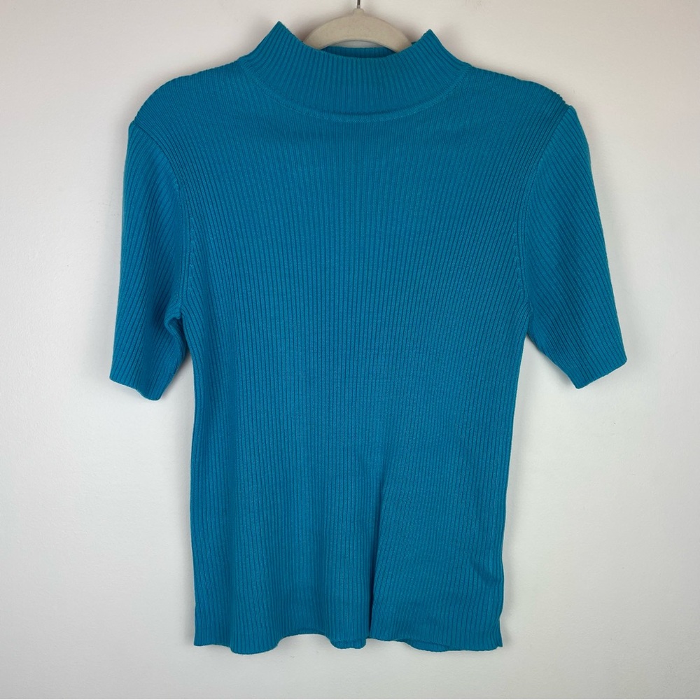 Sag Harbor Teal Short Sleeve Top